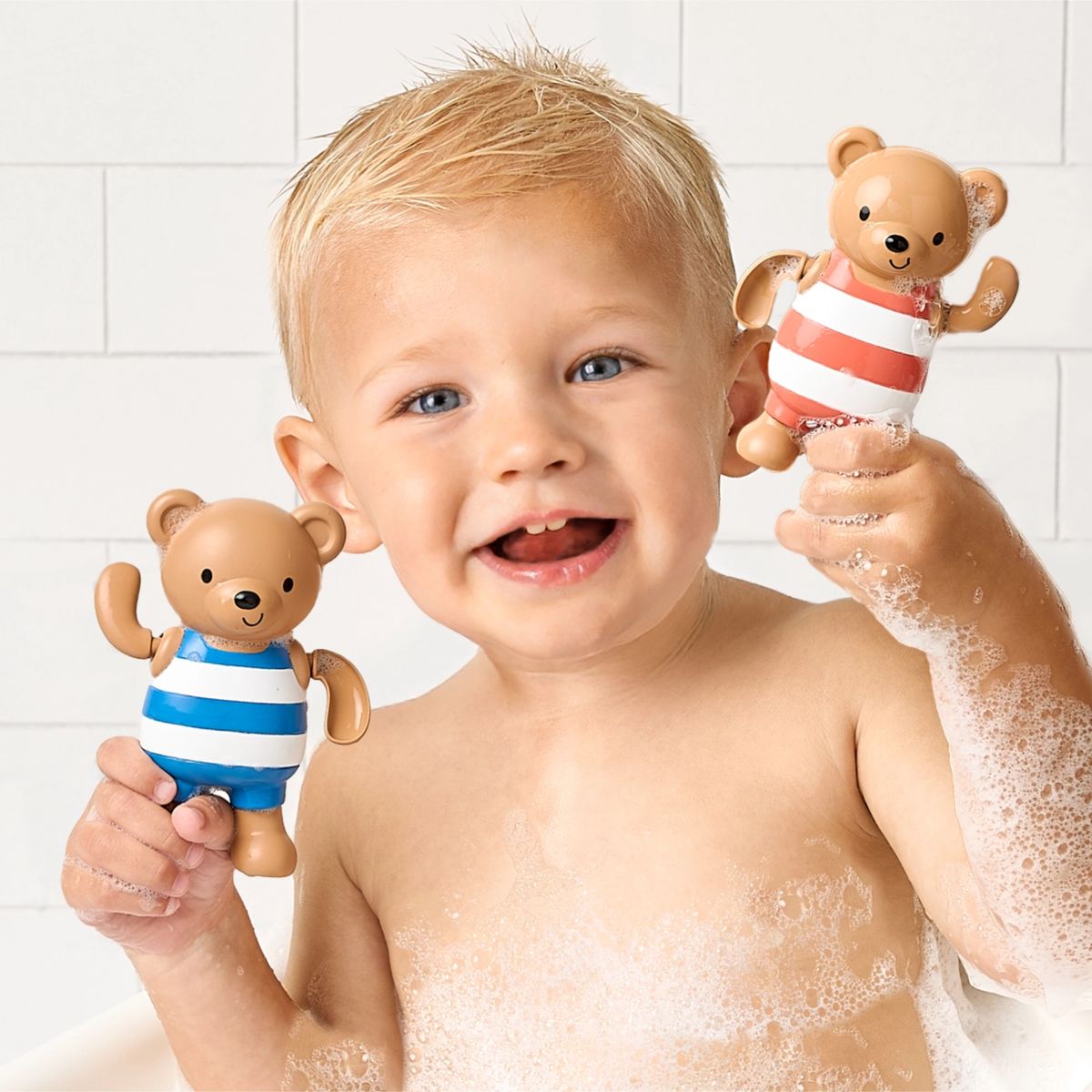 Itzy Ritzy Silly Swimmers Bath Toys 2pk - Bear - Teaches Cause and Effect